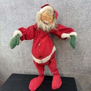 Annalee Mobilitee 1964 Santa Claus Doll Handpainted Face Internal Wire Armature